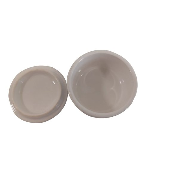 Vtg Round 2"x2.75" Lidded Trinket Box Delft Blue Hand Painted Oriental Porcelain - Picture 6 of 6